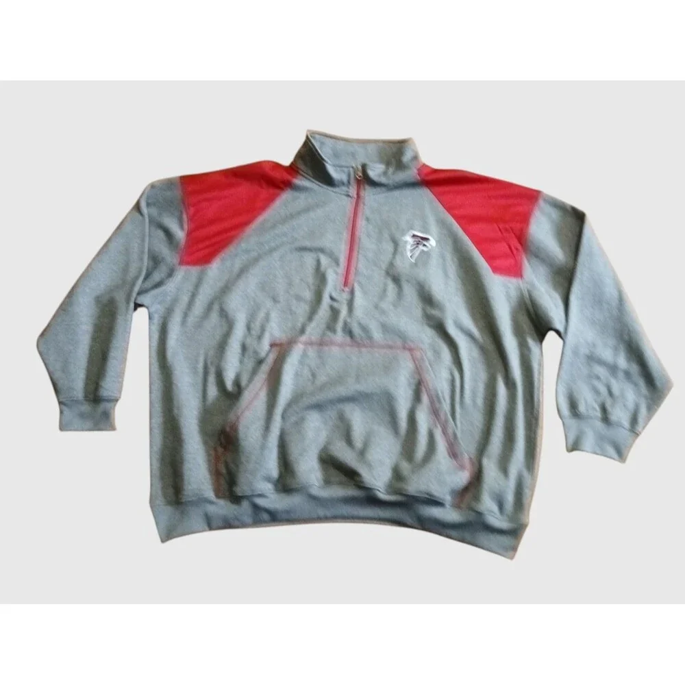 Atlanta Falcons Majestic 1/4 Zip Pullover Gray/Red Size 4XL